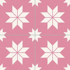 STAR TILE PINK 33 x 33cm (12PK)