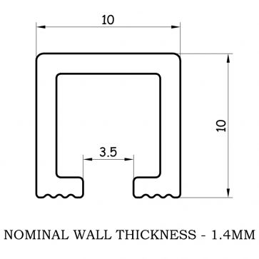 10 X 10MM BLACK NICKEL BOX LISTELLO