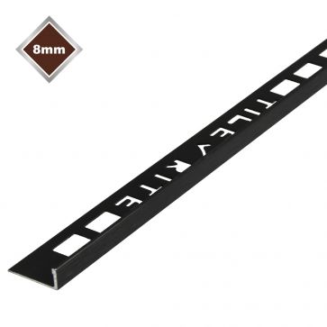 8MM L SHAPED BRUSHED BLACK METAL TRIM