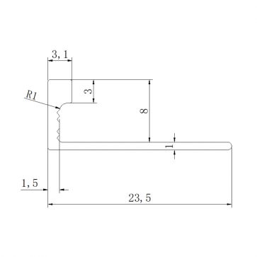 8MM L SHAPED BRUSHED BLACK METAL TRIM