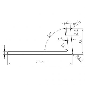 8MM L SHAPED BLACK NICKEL TRIM