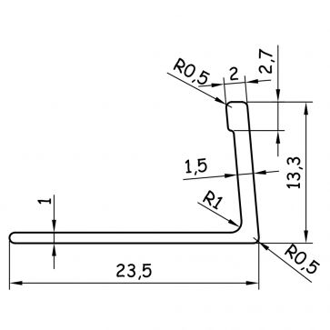 12MM L SHAPED BLACK NICKEL TRIM