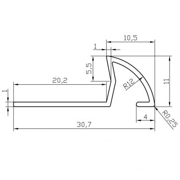 10MM QUADRANT TILE EDGE BLACK NICKEL