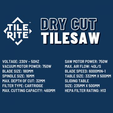 750 WATT DRY CUT TILE SAW