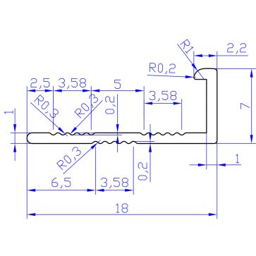 L SHAPE S/STEEL EFFECT TRADE TRIM 6mm