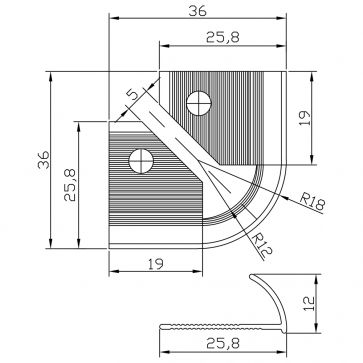 12mm S/STEEL EFFECT TRADE TRIM CORNERS