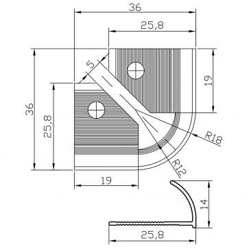 14mm S/STEEL EFFECT TRADE TRIM CORNERS