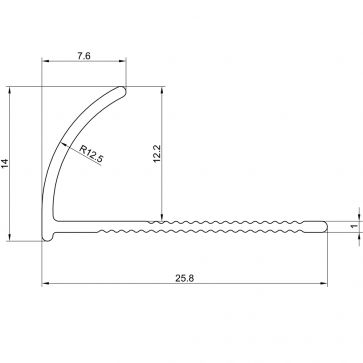 QUADRANT S/STEEL EFFECT TRADE TRIM 12mm