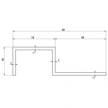 W:15MM x D:9MM SILVER FEATURE CAPPING TRIM