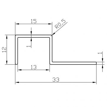 W:15MM x D:11MM SILVER FEATURE CAPPING TRIM