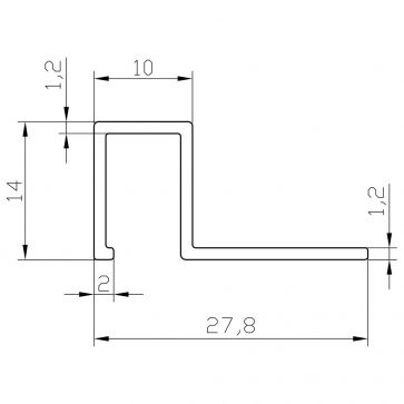 W:10MM x D:12.8MM SILVER FEATURE CAPPING TRIM