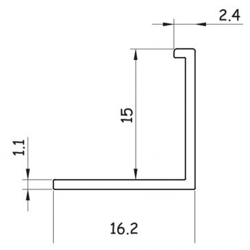 15MM WHITE L SHAPE PVC TILE TRIM
