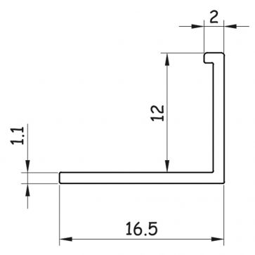 12MM AM BONE L SHAPE PVC TILE TRIM