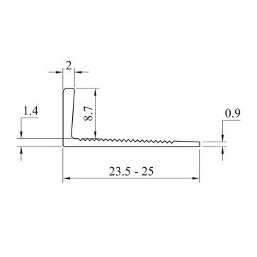 8MM AM BONE L SHAPED PVC TILE TRIM