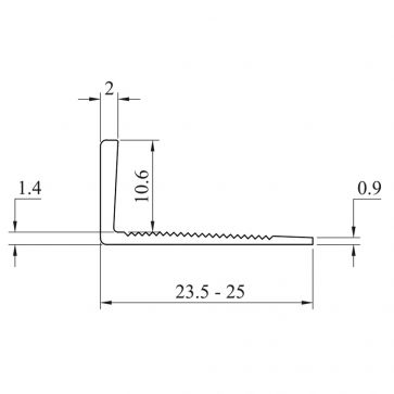 10MM WHITE PVC L SHAPE TILE TRIM