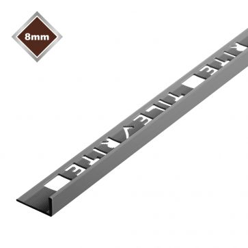 8MM SLATE GREY PVC L SHAPE TILE TRIM