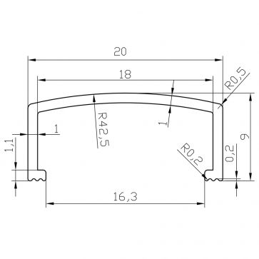 20 x 8MM DOMED SILVER LISTELLO (20mm)