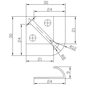 8MM MATT SILVER TRIM CORNERS