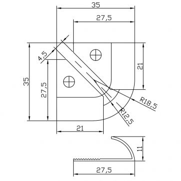 10MM MAT SILVER TRIM CORNERS