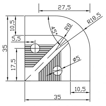 10MM MAT SILVER TRIM CORNERS