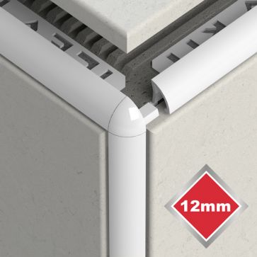 12MM NEW WHITE PVC CORNERS (SINGLE)