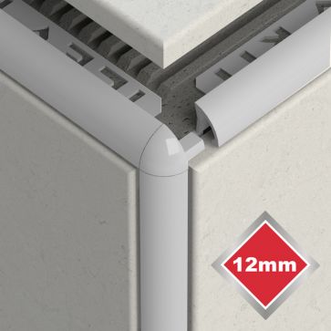 12MM NEW GREY PVC CORNERS (SINGLE)