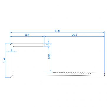 9.5MM SILVER SQUARE EDGE TRIM