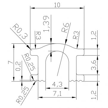 10 X 6MM SILVER BRIDGE SHAPE LISTELLO