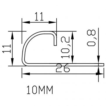 10MM QUADRANT G304 STAINLESS STEEL TRIM