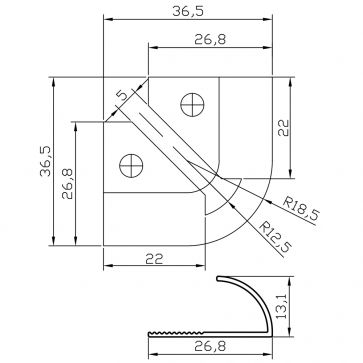 12MM S/STEEL EFECT TRIM CORNERS