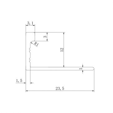 12MM L SHAPED S/STEEL EFFECT TRIM