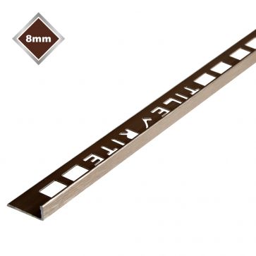 8MM L SHAPED S/STEEL EFFECT TRIM