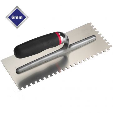 6mm SQUARE NOTCHED STAINLESS STEEL TROWEL