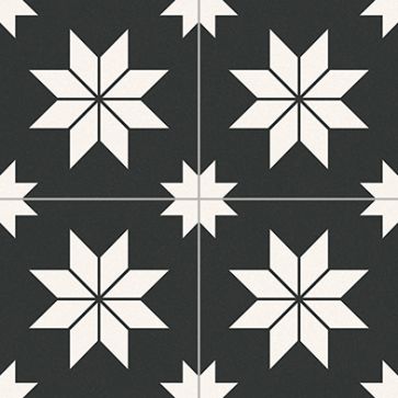 STAR TILE BLACK 33 x 33cm (12PK)