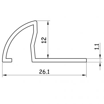 TILE EDGING GREY (12mm)