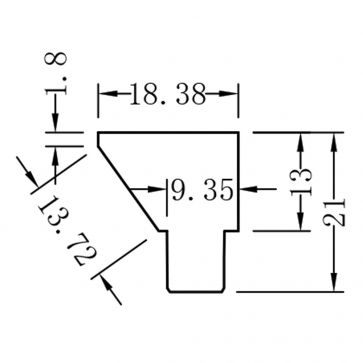 12MM S/STEEL EFFECT INTERNAL TRIANGULAR CORNER