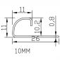 10MM QUADRANT G304 STAINLESS STEEL TRIM